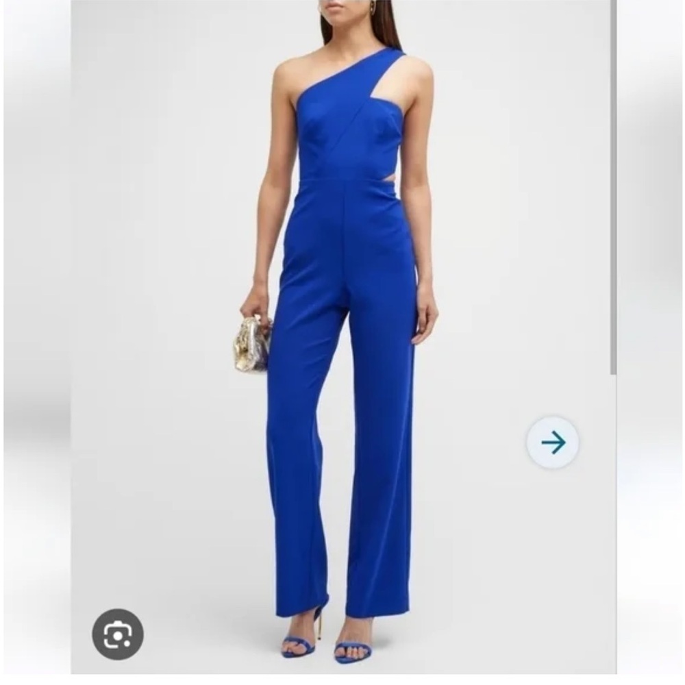 EUC Royal blue one-shoulder jumpsuit